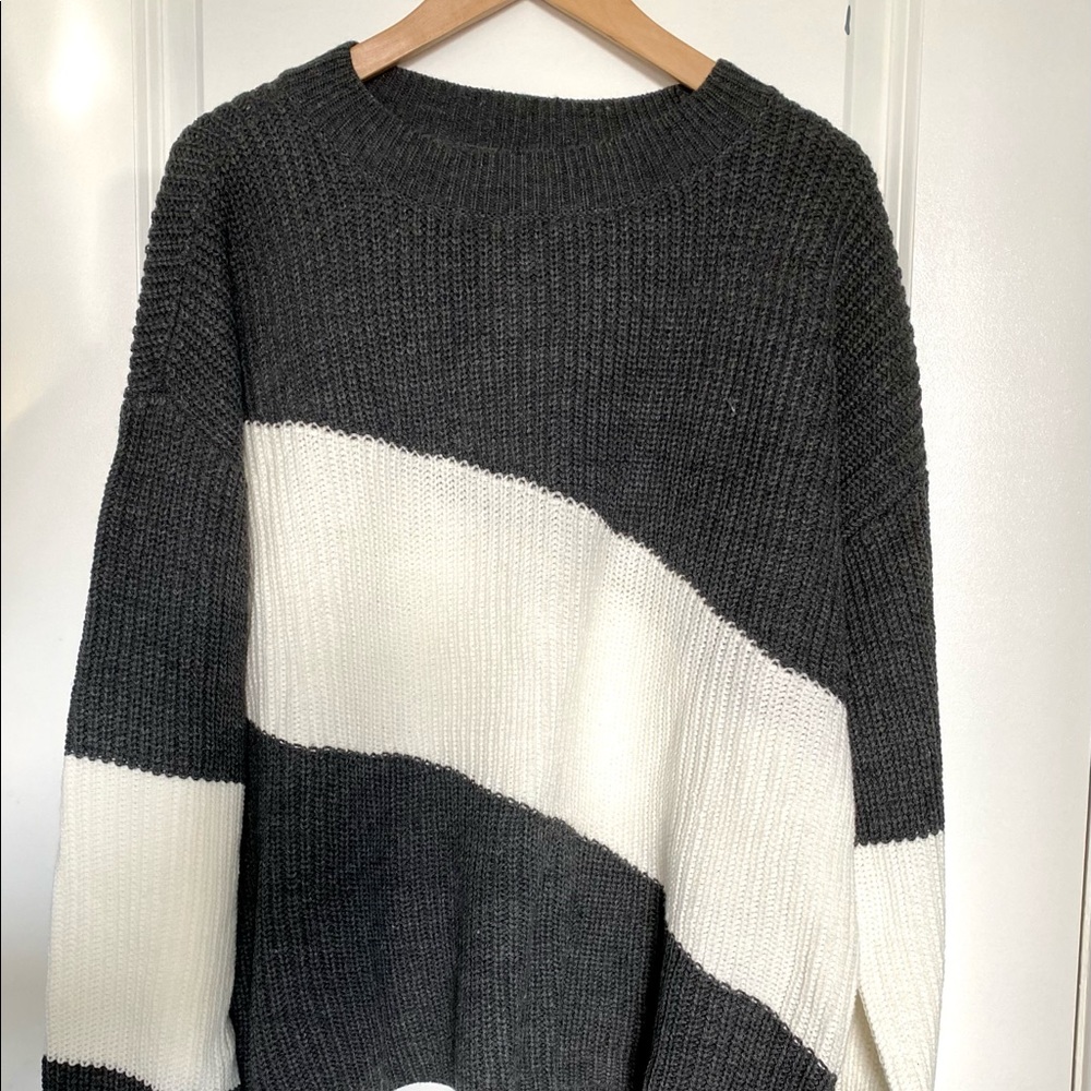 Fortune + Ivy Grace Diagonal Colorblock Pullover